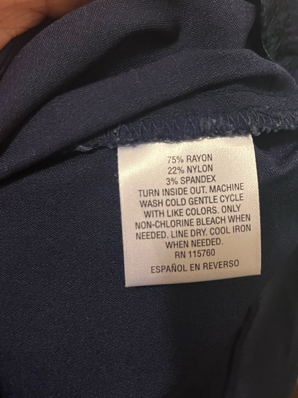 JM Collection Women Navy Cropped Ponte Pants with Hook Hem Detail - Picture 5 of 5